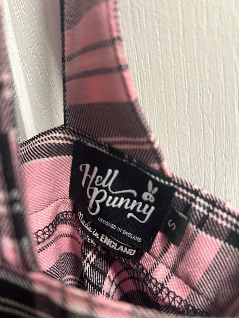 Pink Plaid Pinafore Dress with Adjustable Straps - Picture 4 of 7